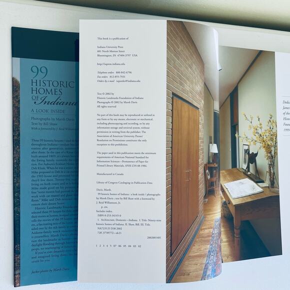 99 HISTORIC HOMES OF INDIANA Hardcover Book Coffee Table Book - Picture 4 of 5